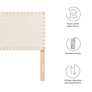 Modway Furniture Sparta Weave Vegan Leather Twin Headboard by Modway - Modern Design for Stylish Bedroom Spaces Natural Beige MOD-7121-NAT-BEI