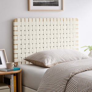 Modway Furniture Sparta Weave Vegan Leather Twin Headboard by Modway - Modern Design for Stylish Bedroom Spaces Natural Beige MOD-7121-NAT-BEI