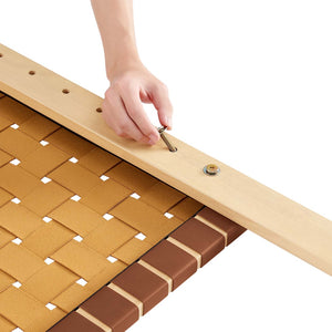 Modway Furniture Sparta Weave Vegan Leather Twin Headboard by Modway - Modern Design for Stylish Bedroom Spaces Natural Brown MOD-7121-NAT-BRN