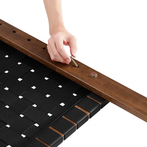 Modway Furniture Sparta Weave Vegan Leather Twin Headboard by Modway - Modern Design for Stylish Bedroom Spaces Walnut Black MOD-7121-WAL-BLK