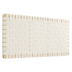 Modway Furniture Sparta Weave Vegan Leather Full Headboard - Stylish Wall-Mount Design for Modern Bedrooms and Spaces Natural Beige MOD-7122-NAT-BEI