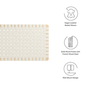 Modway Furniture Sparta Weave Vegan Leather Full Headboard - Stylish Wall-Mount Design for Modern Bedrooms and Spaces Natural Beige MOD-7122-NAT-BEI