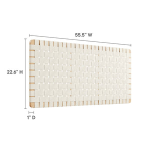 Modway Furniture Sparta Weave Vegan Leather Full Headboard - Stylish Wall-Mount Design for Modern Bedrooms and Spaces Natural Beige MOD-7122-NAT-BEI