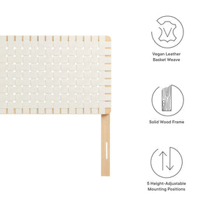 Modway Furniture Sparta Weave Vegan Leather Full Headboard - Contemporary Design for Stylish Bedrooms & Easy Setup Natural Beige MOD-7123-NAT-BEI
