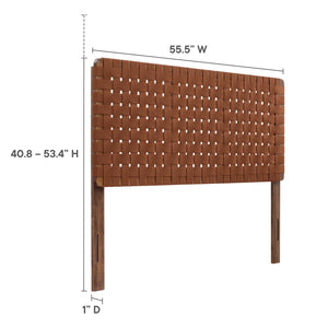 Modway Furniture Sparta Weave Vegan Leather Full Headboard - Contemporary Design for Stylish Bedrooms & Easy Setup Walnut Brown MOD-7123-WAL-BRN