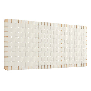 Modway Furniture Sparta Weave Wall-Mount Vegan Leather Queen Headboard - Modern Elegance for Any Bedroom Decor Natural Beige MOD-7124-NAT-BEI