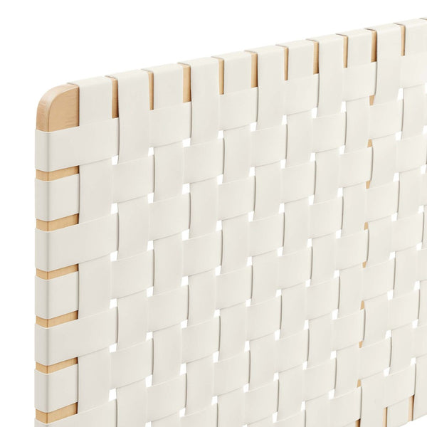 Modway Furniture Sparta Weave Wall-Mount Vegan Leather Queen Headboard - Modern Elegance for Any Bedroom Decor Natural Beige MOD-7124-NAT-BEI
