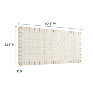 Modway Furniture Sparta Weave Wall-Mount Vegan Leather Queen Headboard - Modern Elegance for Any Bedroom Decor Natural Beige MOD-7124-NAT-BEI