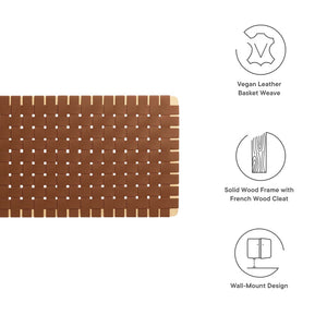 Modway Furniture Sparta Weave Wall-Mount Vegan Leather Queen Headboard - Modern Elegance for Any Bedroom Decor Natural Brown MOD-7124-NAT-BRN