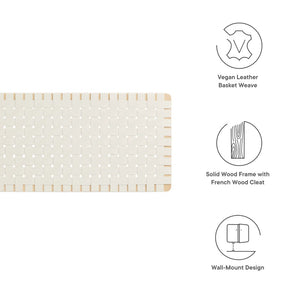 Modway Furniture Sparta Weave Wall-Mount Vegan Leather Headboard - Elevate Your Bedroom with Stylish Elegance Natural Beige MOD-7126-NAT-BEI