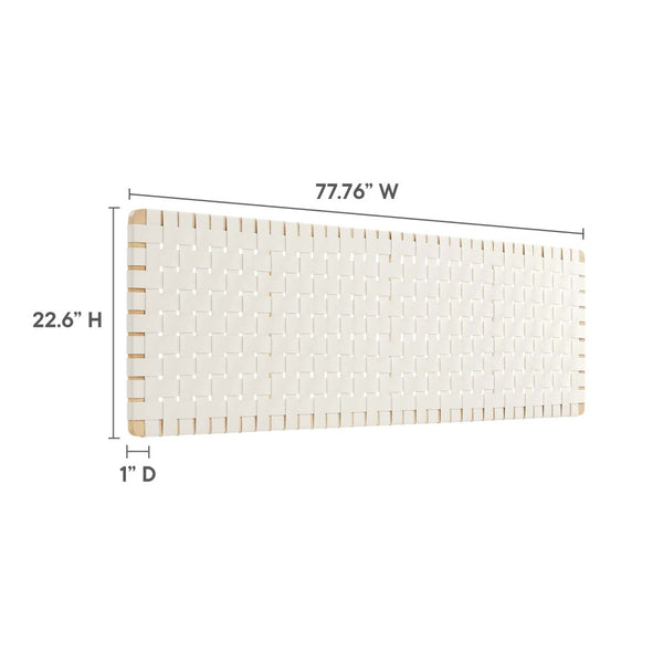 Modway Furniture Sparta Weave Wall-Mount Vegan Leather Headboard - Elevate Your Bedroom with Stylish Elegance Natural Beige MOD-7126-NAT-BEI