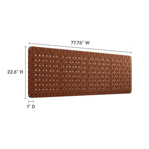 Modway Furniture Sparta Weave Wall-Mount Vegan Leather Headboard - Elevate Your Bedroom with Stylish Elegance Walnut Brown MOD-7126-WAL-BRN