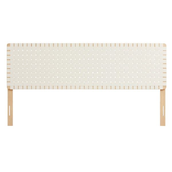 Modway Furniture Sparta Weave Vegan Leather King Headboard by Modway - Elegant, Durable Design for Modern Bedrooms Natural Beige MOD-7127-NAT-BEI