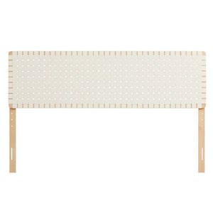 Modway Furniture Sparta Weave Vegan Leather King Headboard by Modway - Elegant, Durable Design for Modern Bedrooms Natural Beige MOD-7127-NAT-BEI