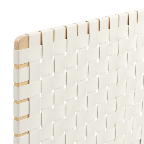 Modway Furniture Sparta Weave Vegan Leather King Headboard by Modway - Elegant, Durable Design for Modern Bedrooms Natural Beige MOD-7127-NAT-BEI