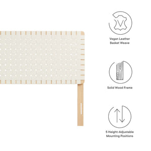 Modway Furniture Sparta Weave Vegan Leather King Headboard by Modway - Elegant, Durable Design for Modern Bedrooms Natural Beige MOD-7127-NAT-BEI