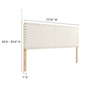 Modway Furniture Sparta Weave Vegan Leather King Headboard by Modway - Elegant, Durable Design for Modern Bedrooms Natural Beige MOD-7127-NAT-BEI