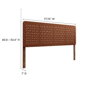 Modway Furniture Sparta Weave Vegan Leather King Headboard by Modway - Elegant, Durable Design for Modern Bedrooms Walnut Brown MOD-7127-WAL-BRN