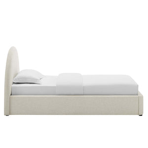 Modway Furniture Resort Upholstered Arched Twin Platform Bed - Modern Design with Foam Comfort & Durable Support Heathered Weave Ivory MOD-7128-HEI