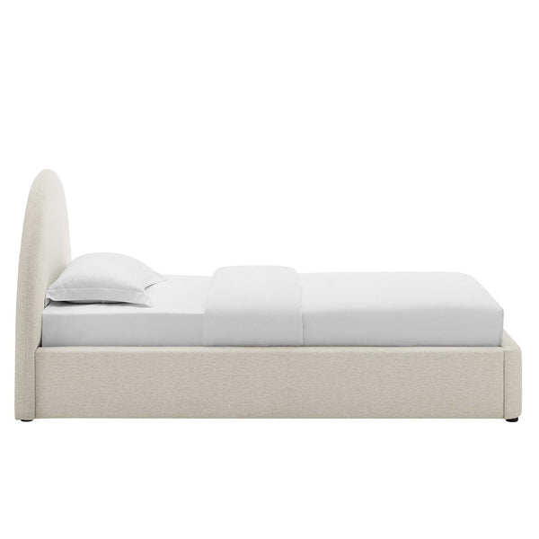 Modway Furniture Resort Upholstered Arched Twin Platform Bed - Modern Design with Foam Comfort & Durable Support Heathered Weave Ivory MOD-7128-HEI