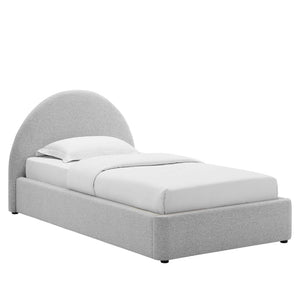 Modway Furniture Resort Upholstered Arched Twin Platform Bed - Modern Design with Foam Comfort & Durable Support Heathered Weave Light Gray MOD-7128-HLG