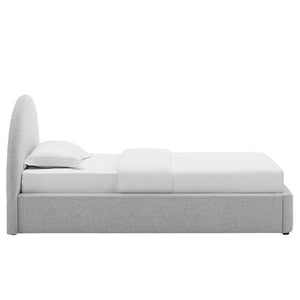 Modway Furniture Resort Upholstered Arched Twin Platform Bed - Modern Design with Foam Comfort & Durable Support Heathered Weave Light Gray MOD-7128-HLG