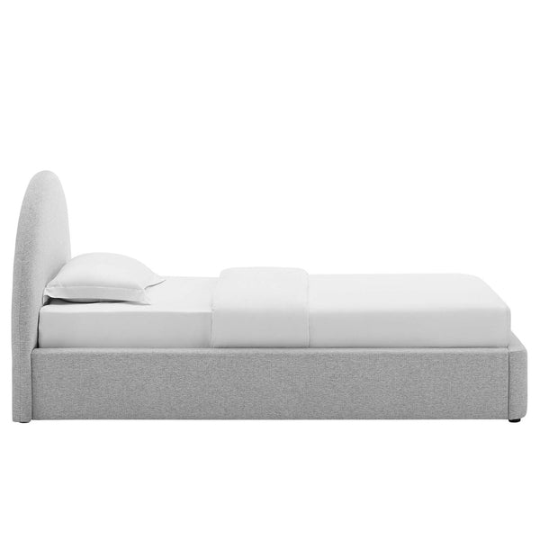 Modway Furniture Resort Upholstered Arched Twin Platform Bed - Modern Design with Foam Comfort & Durable Support Heathered Weave Light Gray MOD-7128-HLG