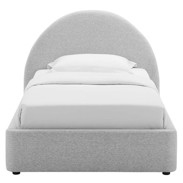 Modway Furniture Resort Upholstered Arched Twin Platform Bed - Modern Design with Foam Comfort & Durable Support Heathered Weave Light Gray MOD-7128-HLG