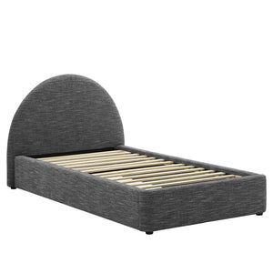 Modway Furniture Resort Upholstered Arched Twin Platform Bed - Modern Design with Foam Comfort & Durable Support Heathered Weave Slate MOD-7128-HSL