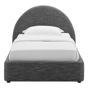 Modway Furniture Resort Upholstered Arched Twin Platform Bed - Modern Design with Foam Comfort & Durable Support Heathered Weave Slate MOD-7128-HSL