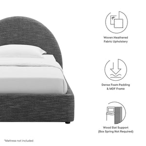 Modway Furniture Resort Upholstered Arched Twin Platform Bed - Modern Design with Foam Comfort & Durable Support Heathered Weave Slate MOD-7128-HSL