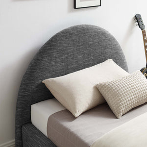 Modway Furniture Resort Upholstered Arched Twin Platform Bed - Modern Design with Foam Comfort & Durable Support Heathered Weave Slate MOD-7128-HSL