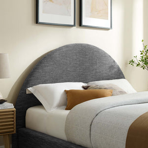 Modway Furniture Resort Upholstered Full Platform Bed with Arched Headboard - Modern Comfort & Durable Support Heathered Weave Slate MOD-7130-HSL