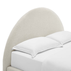 Modway Furniture Resort Upholstered King Platform Bed with Arched Headboard for Contemporary Comfort & Style Heathered Weave Ivory MOD-7134-HEI
