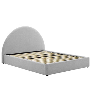 Modway Furniture Resort Upholstered King Platform Bed with Arched Headboard for Contemporary Comfort & Style Heathered Weave Light Gray MOD-7134-HLG