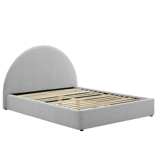Modway Furniture Resort Upholstered King Platform Bed with Arched Headboard for Contemporary Comfort & Style Heathered Weave Light Gray MOD-7134-HLG