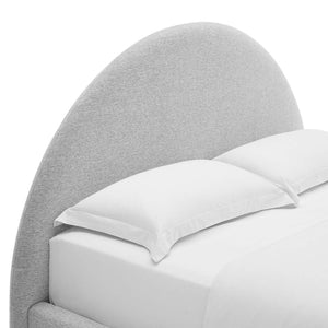 Modway Furniture Resort Upholstered King Platform Bed with Arched Headboard for Contemporary Comfort & Style Heathered Weave Light Gray MOD-7134-HLG