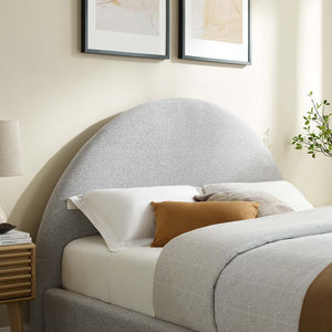 Modway Furniture Resort Upholstered King Platform Bed with Arched Headboard for Contemporary Comfort & Style Heathered Weave Light Gray MOD-7134-HLG