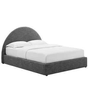 Modway Furniture Resort Upholstered King Platform Bed with Arched Headboard for Contemporary Comfort & Style Heathered Weave Slate MOD-7134-HSL