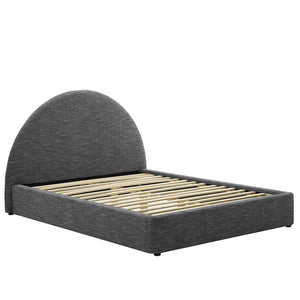 Modway Furniture Resort Upholstered King Platform Bed with Arched Headboard for Contemporary Comfort & Style Heathered Weave Slate MOD-7134-HSL