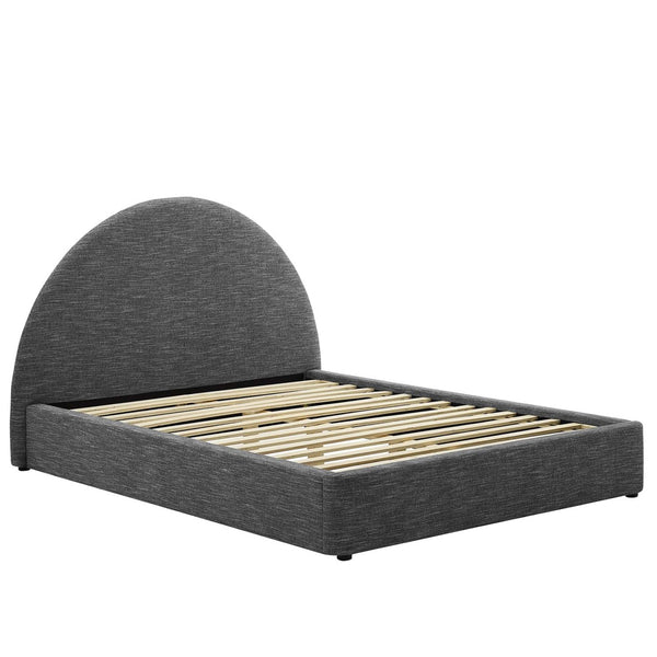 Modway Furniture Resort Upholstered King Platform Bed with Arched Headboard for Contemporary Comfort & Style Heathered Weave Slate MOD-7134-HSL