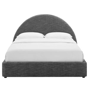 Modway Furniture Resort Upholstered King Platform Bed with Arched Headboard for Contemporary Comfort & Style Heathered Weave Slate MOD-7134-HSL