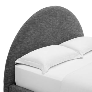 Modway Furniture Resort Upholstered King Platform Bed with Arched Headboard for Contemporary Comfort & Style Heathered Weave Slate MOD-7134-HSL