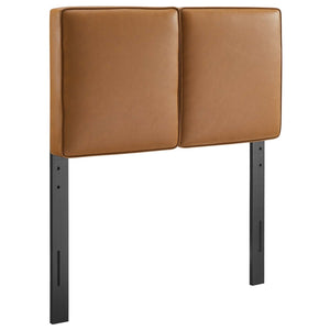 Modway Furniture Lindee Vegan Leather Twin Headboard - Elegant Tan with Plush Padding, Modern Design for Cozy Spaces MOD-7144-TAN