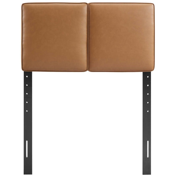 Modway Furniture Lindee Vegan Leather Twin Headboard - Elegant Tan with Plush Padding, Modern Design for Cozy Spaces MOD-7144-TAN