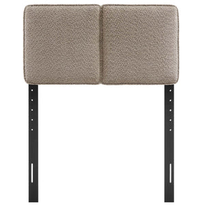 Modway Furniture Lindee Boucle Fabric Twin Headboard - Cozy Pillow-Style with French Piping, Ideal for Small Spaces Oatmeal MOD-7145-OAT