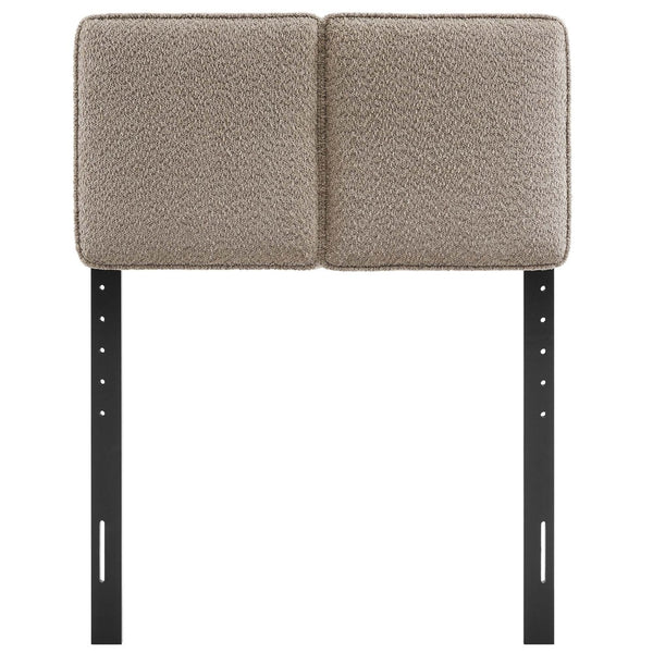 Modway Furniture Lindee Boucle Fabric Twin Headboard - Cozy Pillow-Style with French Piping, Ideal for Small Spaces Oatmeal MOD-7145-OAT