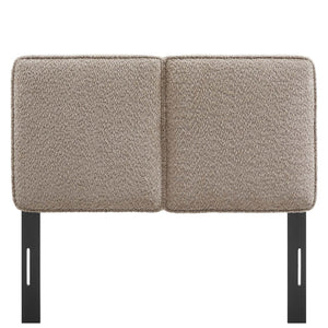 Modway Furniture Lindee Boucle Fabric Twin Headboard - Cozy Pillow-Style with French Piping, Ideal for Small Spaces Oatmeal MOD-7145-OAT
