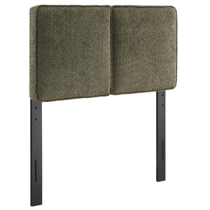 Modway Furniture Lindee Boucle Fabric Twin Headboard - Cozy Pillow-Style with French Piping, Ideal for Small Spaces Sage MOD-7145-SGE