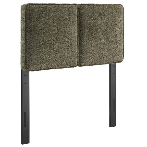 Modway Furniture Lindee Boucle Fabric Twin Headboard - Cozy Pillow-Style with French Piping, Ideal for Small Spaces Sage MOD-7145-SGE